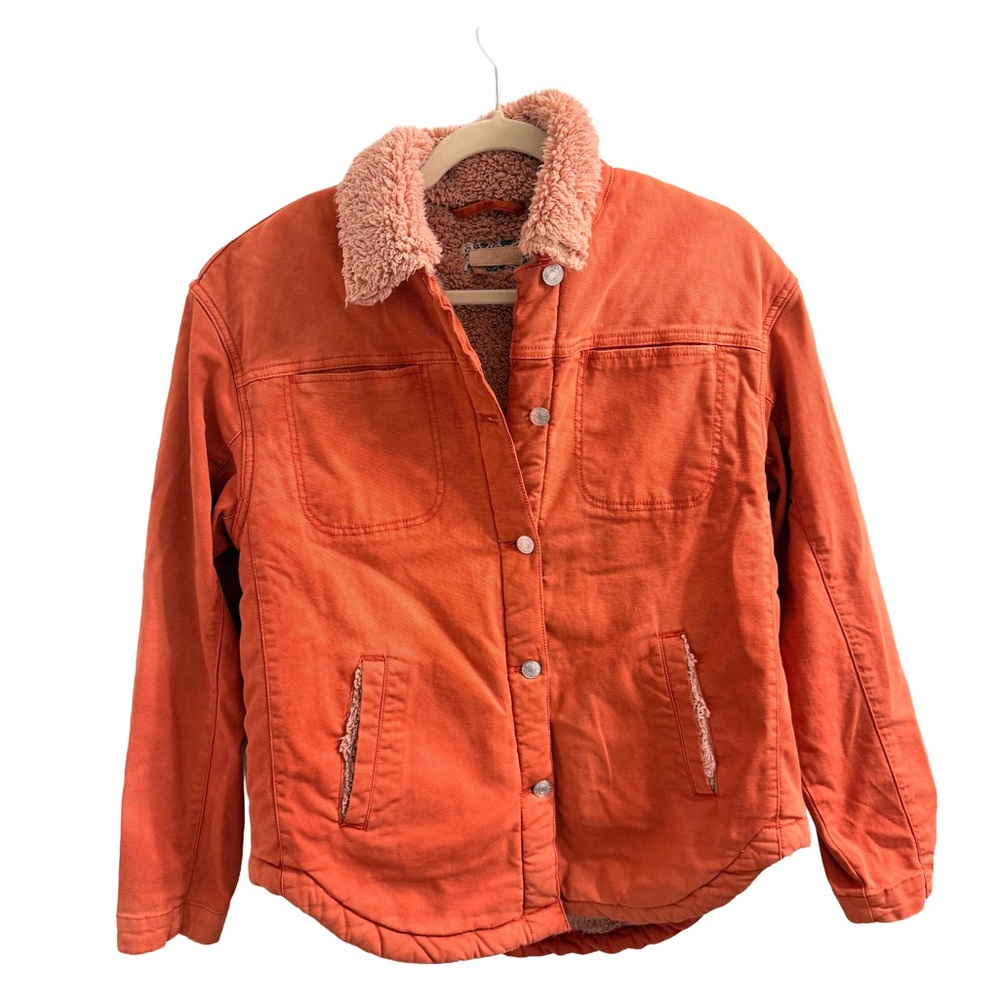 Pilcro Orange Sherpa Shirt Jacket - Picture 4 of 7